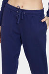 Zivame Cozy Ribbed Viscose Blend Waffle Loungewear Set - Medieval Blue — thumbnail 6